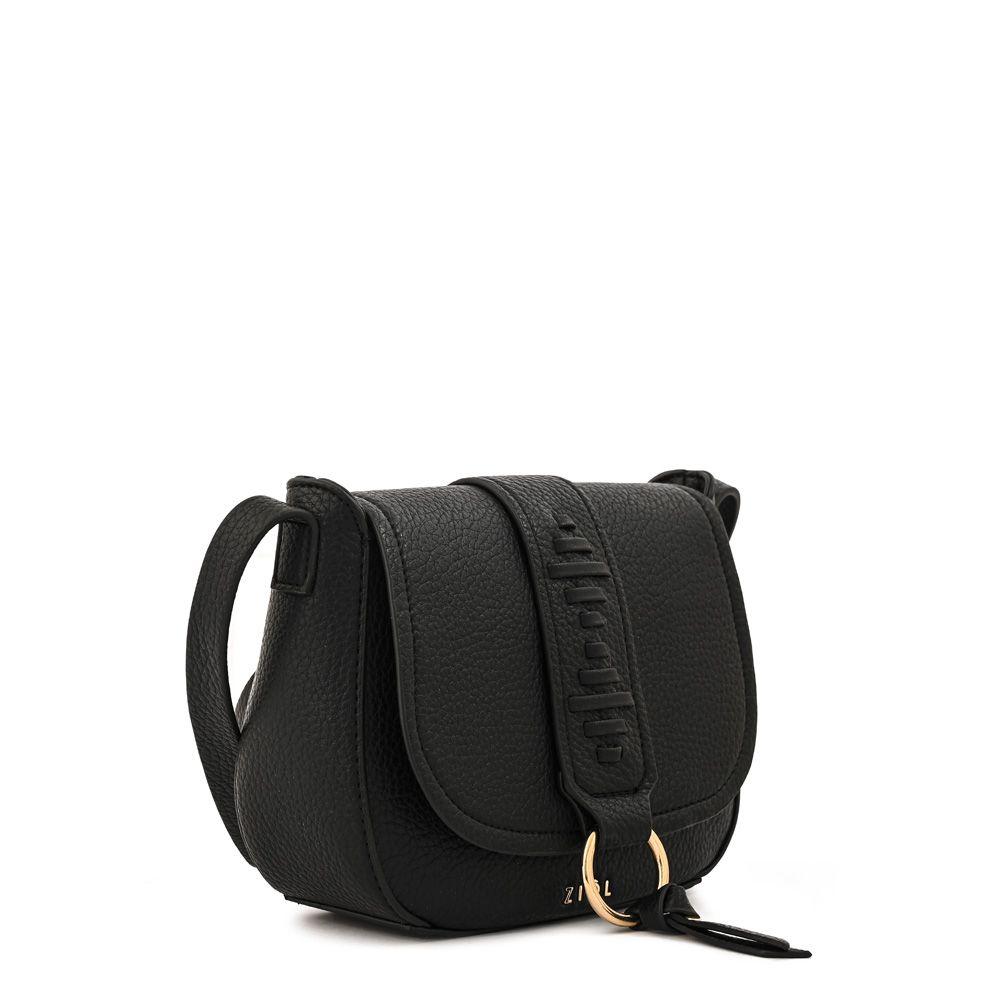 Cartera Bandolera con tapa tyra mediana negro-1