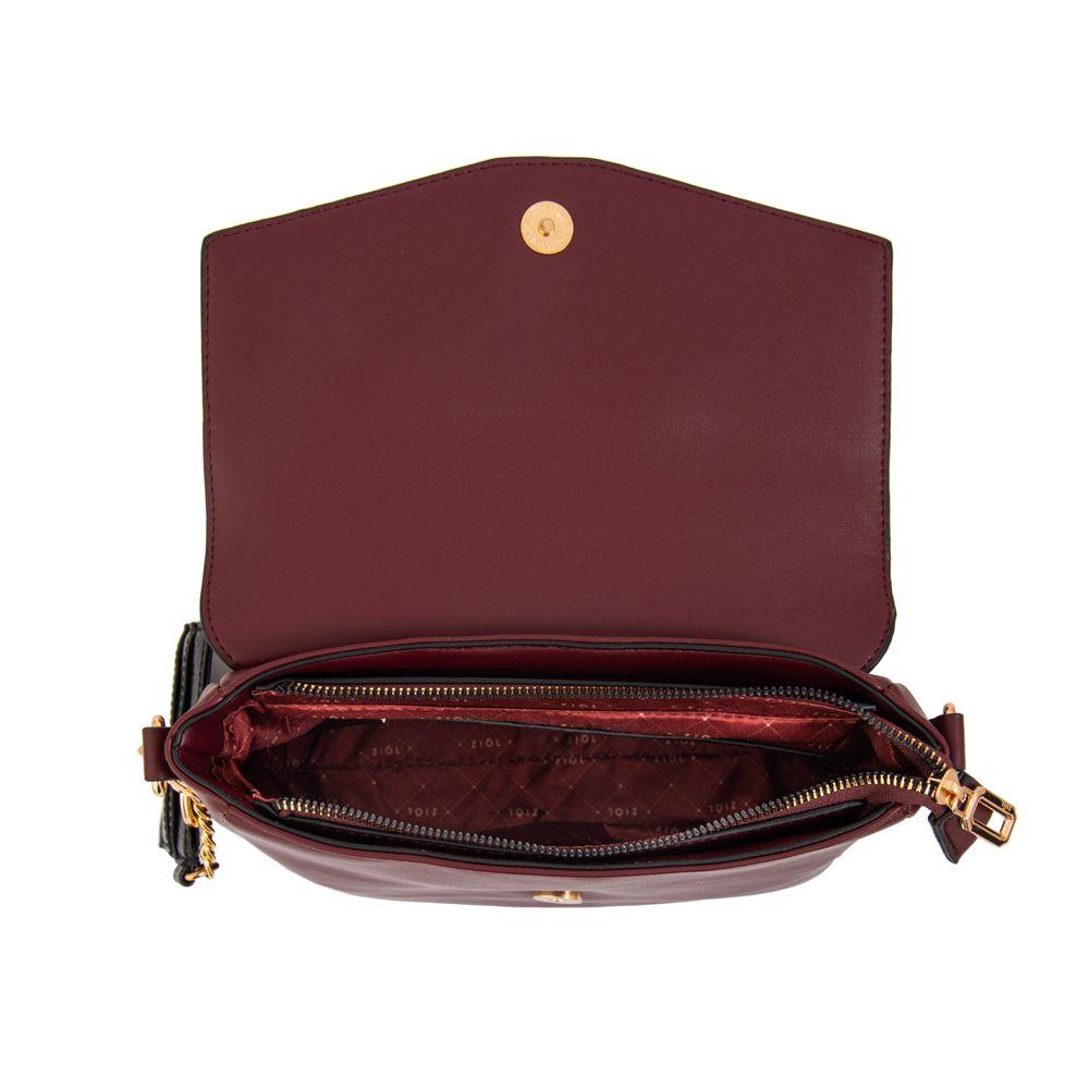 Cartera bandolera raquel pequeña rojo oscuro-3