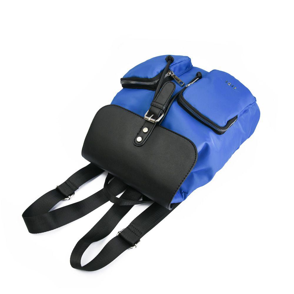 Mochila con tapa mediana minzip azul-2