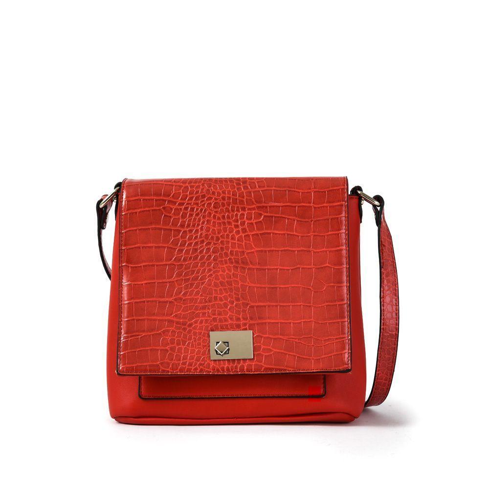 Zenona Cartera Tipo Bandolera Con Tapa Rojo-0