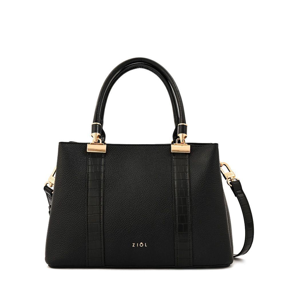 Cartera dos asas tres divisiones manecita negro especial-0