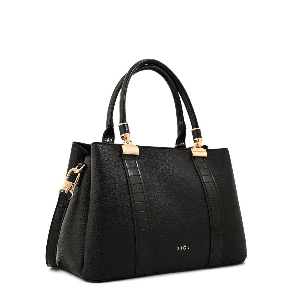 Cartera dos asas tres divisiones manecita negro especial-1