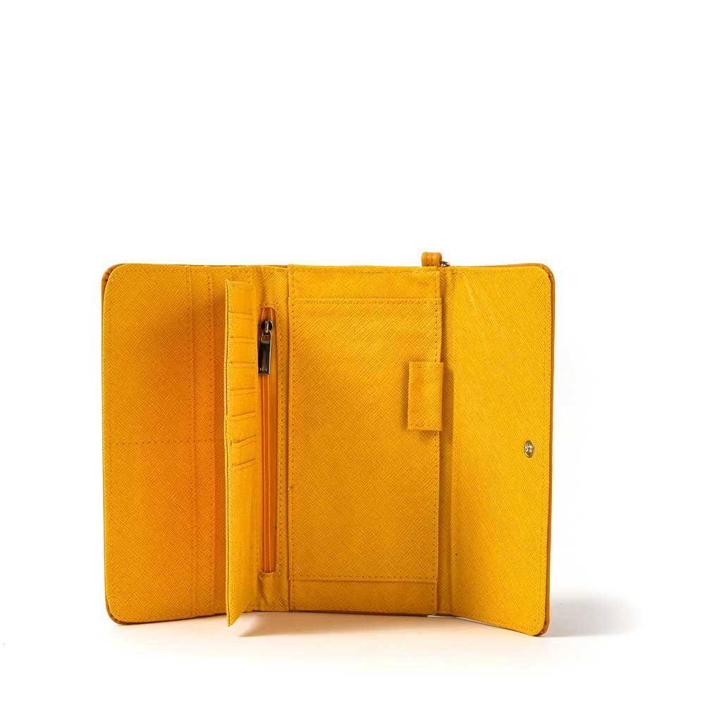Tamarinda Chequera Con Flap Interior Grande Amarillo Claro-2