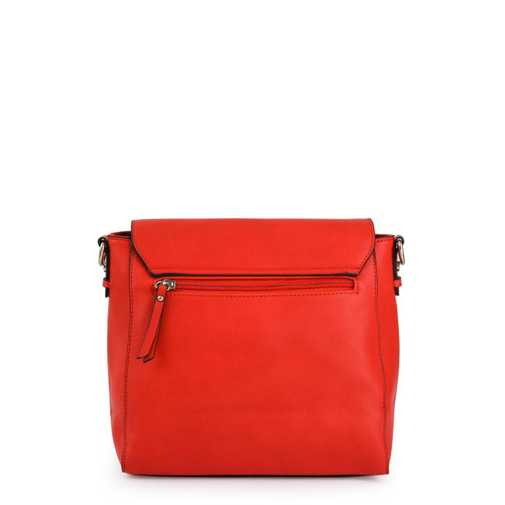 Cartera bandolera con tapa mediana aydin rojo tomate-2