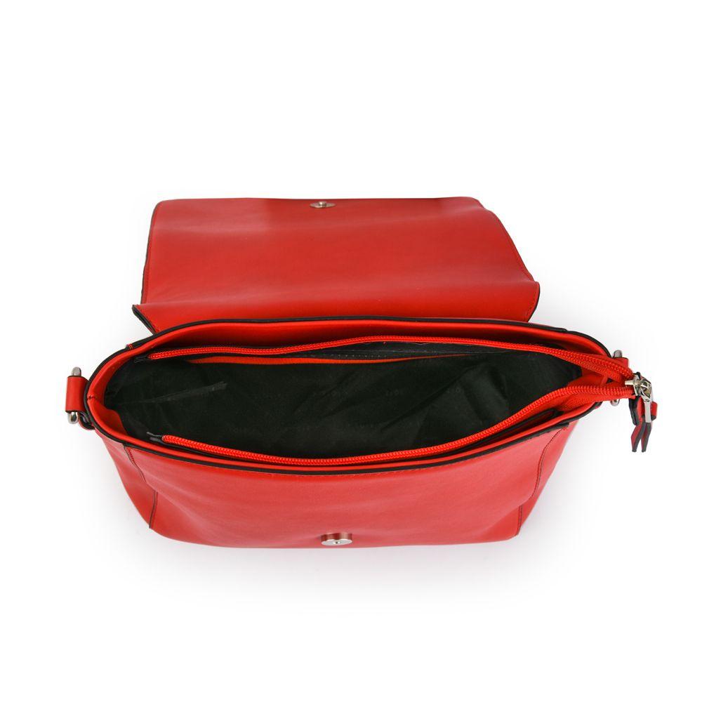 Cartera bandolera con tapa mediana aydin rojo tomate-3