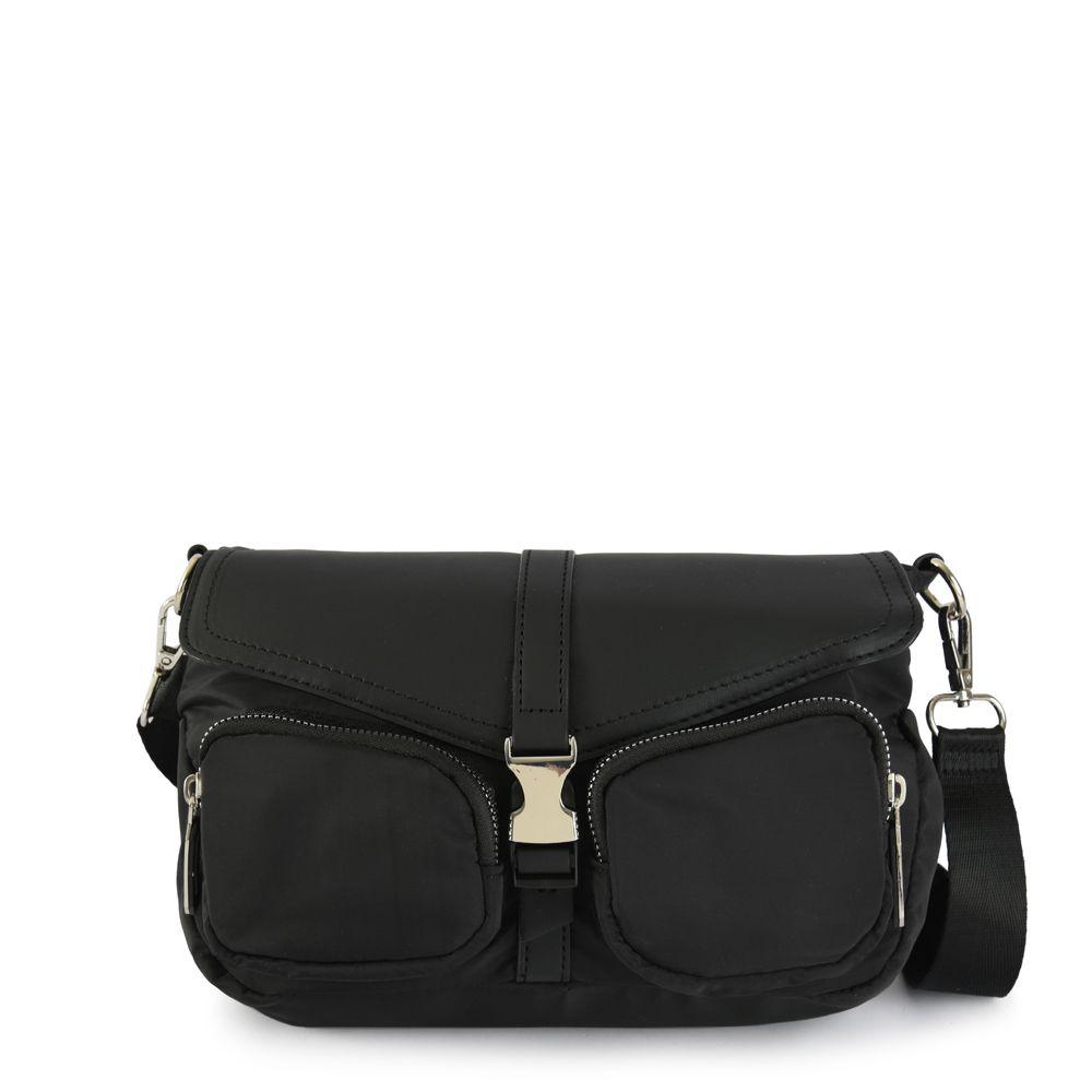 Bandolera Nora Con Tapa Pequeña Negro Ziol-0