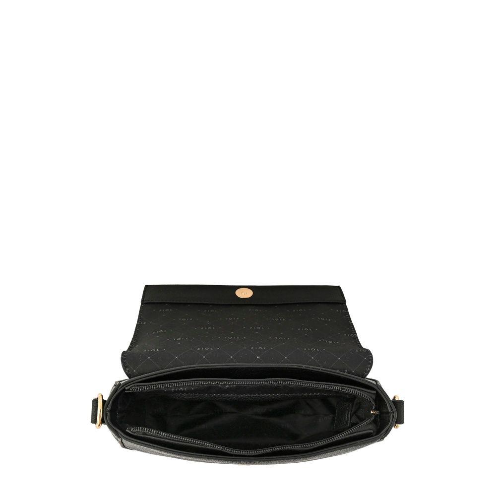 Cartera bandolera con tapa pequeña callie negro especial-3
