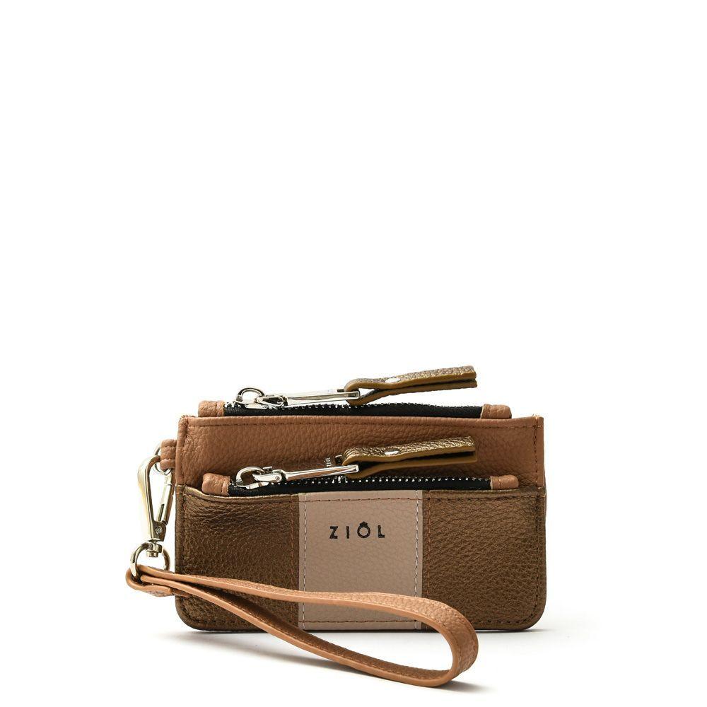 Mersin Monedero Doble Cierre Beige Oscuro-0