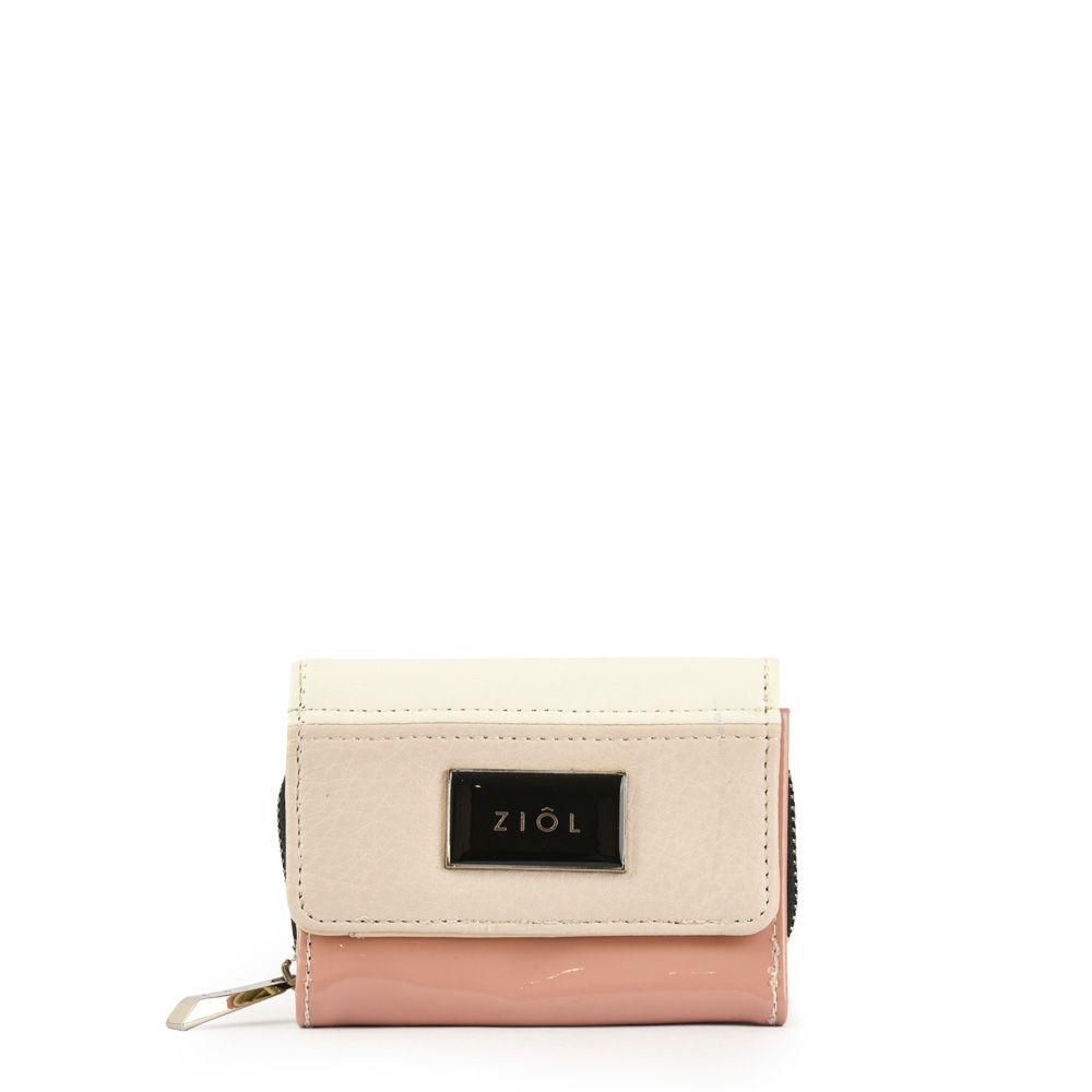 Billetera cierre exterior pequeña clara beige-0