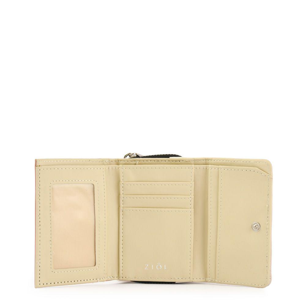 Billetera cierre exterior pequeña clara beige-2