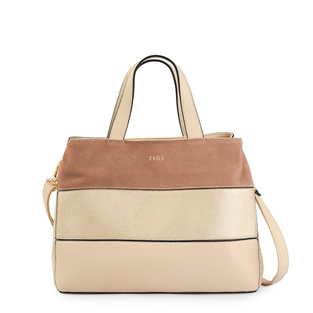 Cartera dos asas tres divisiones mediana lourd beige-0