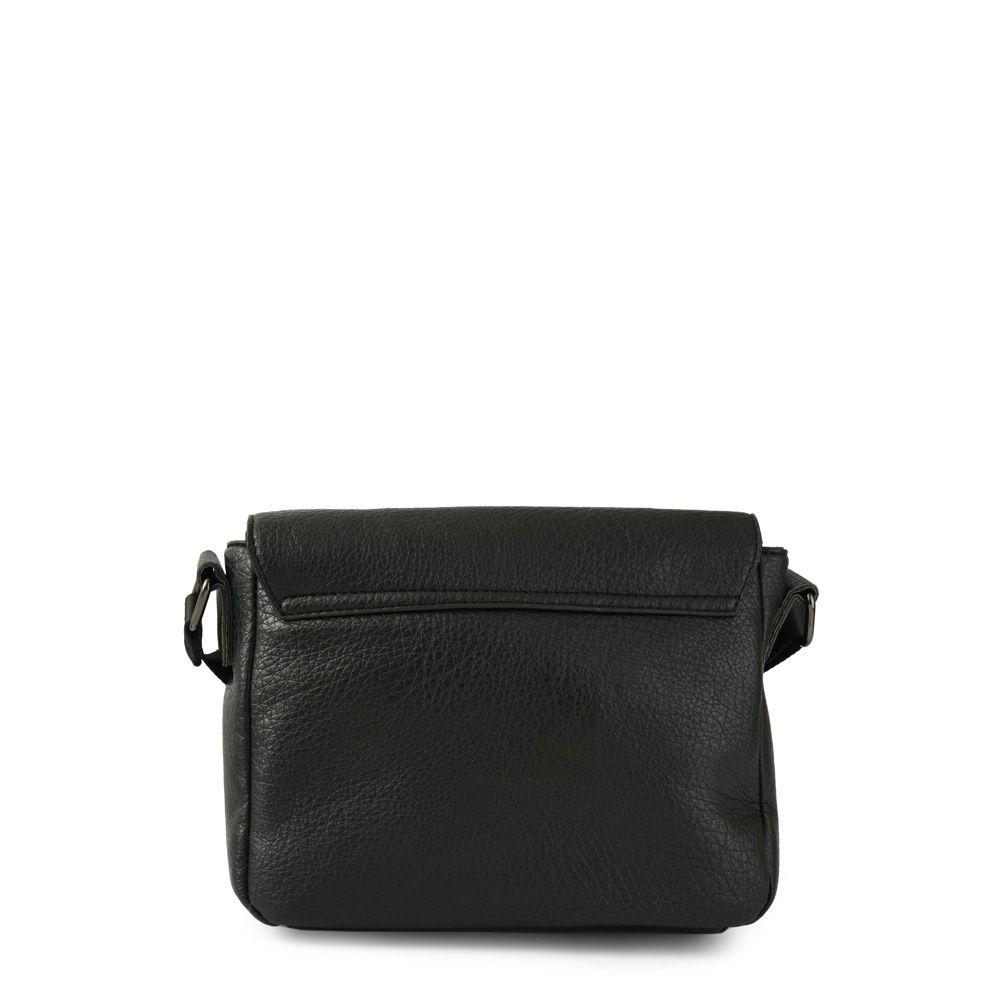 Cartera bandolera con tapa mediana aitina negro-2