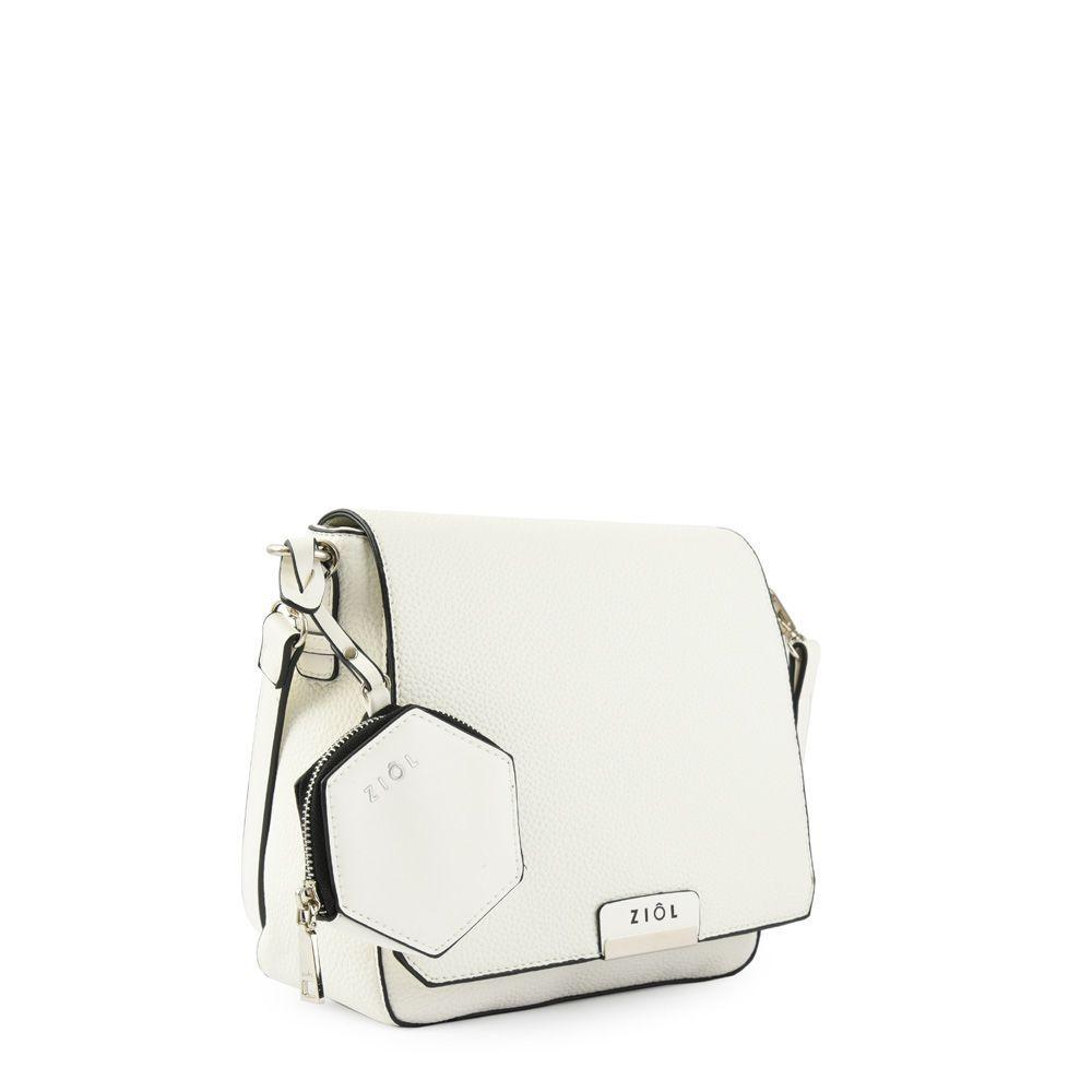 Zurich Cartera Bandolera Con Tapa Mediana Blanco-1