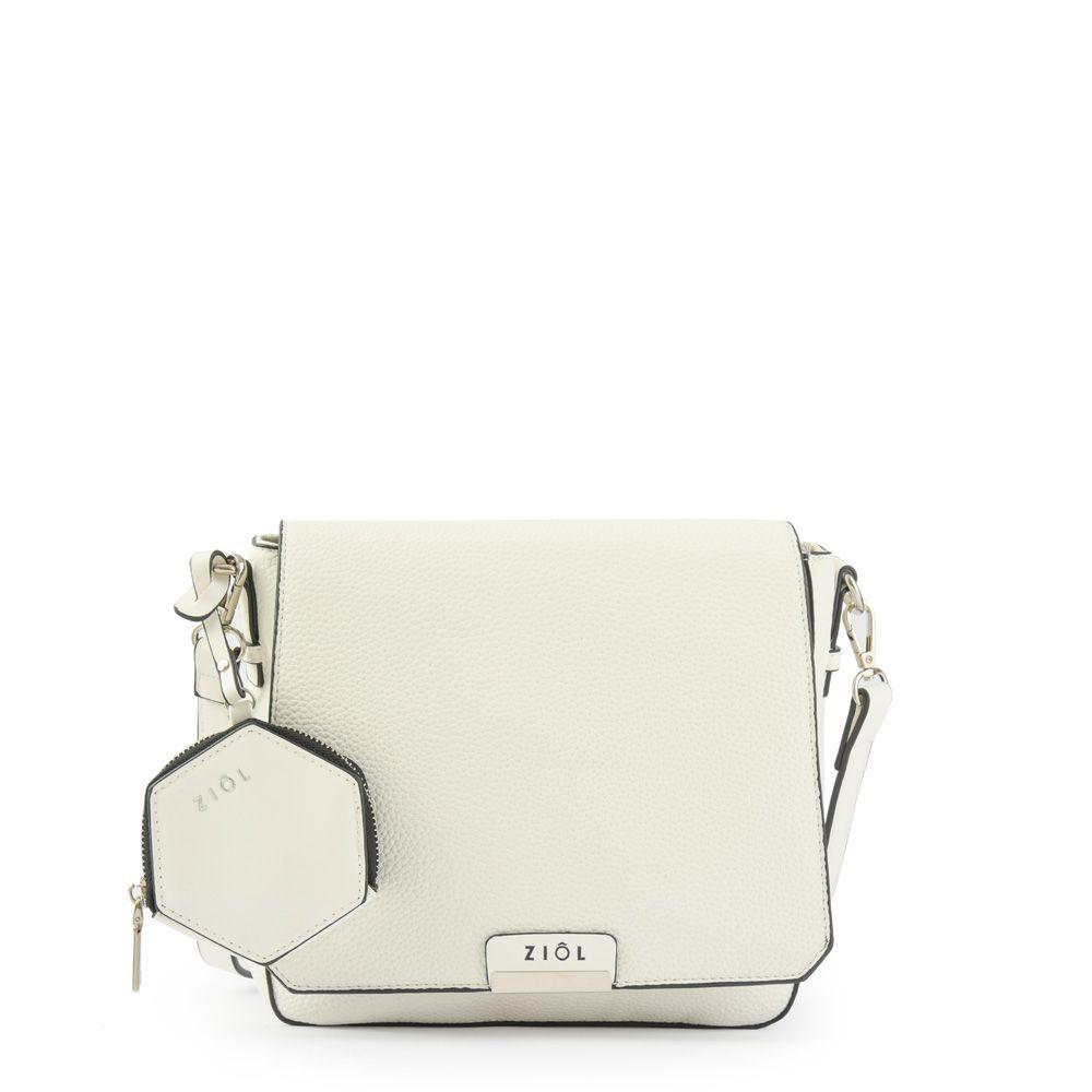 Zurich Cartera Bandolera Con Tapa Mediana Blanco-0