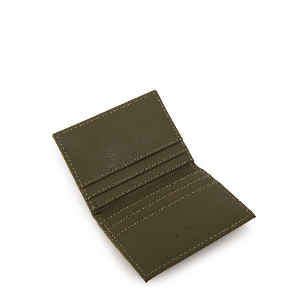 Tarjetero rectangular pequeña luna verde oliva-2