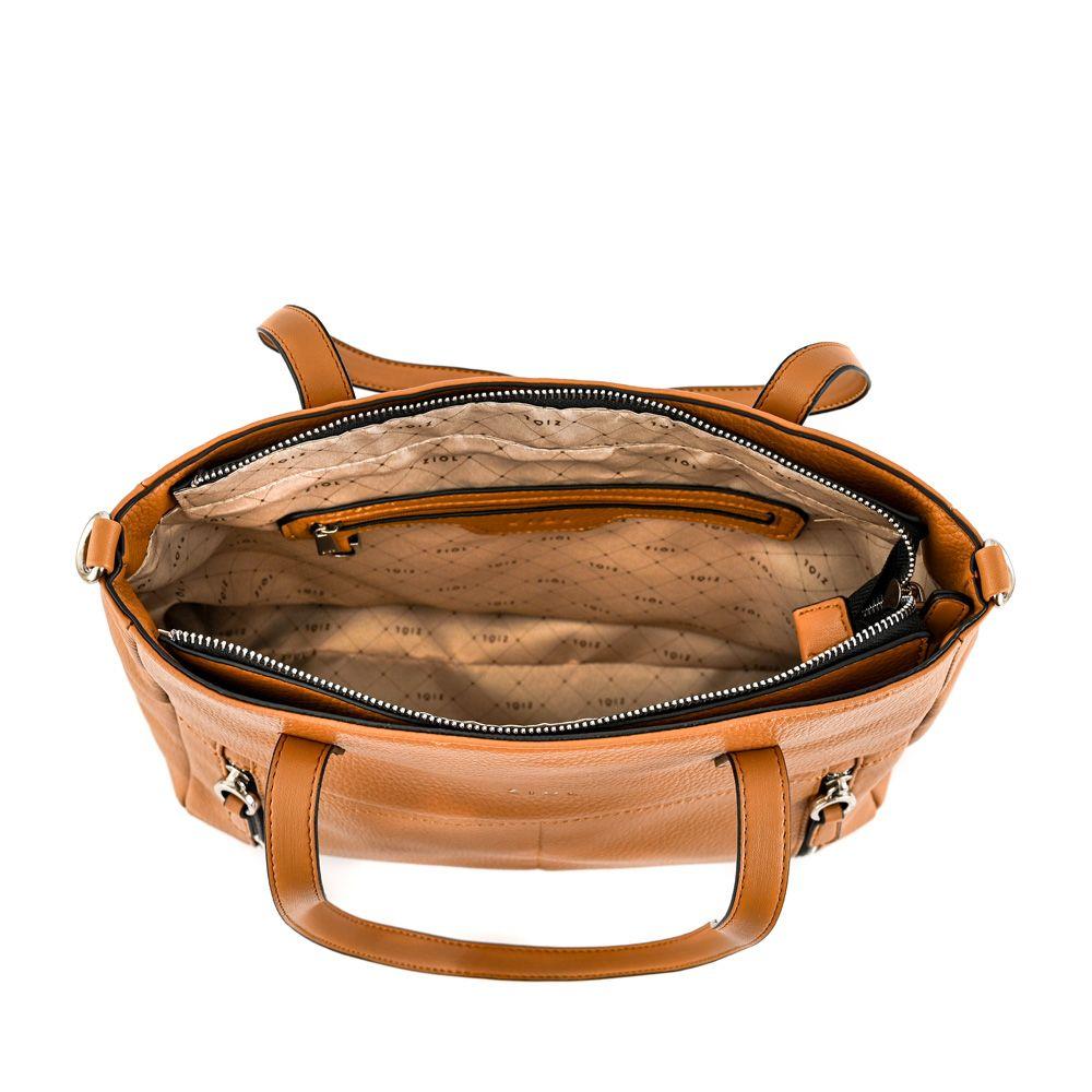 Cartera dos asas tres divisiones mediana willow camel-3
