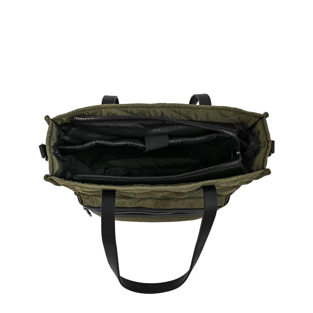 Cartera dos asas porta notebook grande cersei verde oliva-3
