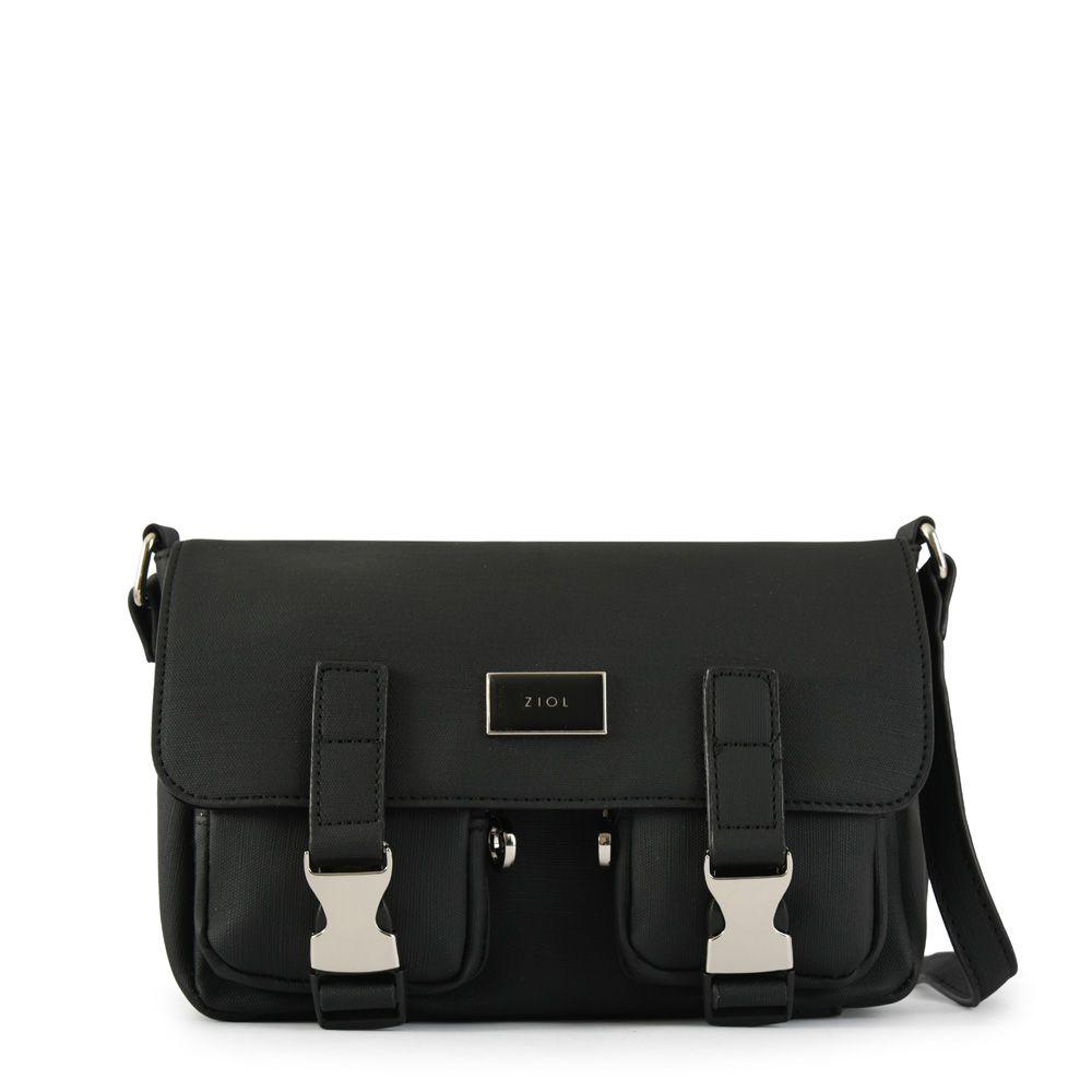 Cartera bandolera con tapa pequeña dina negro-0