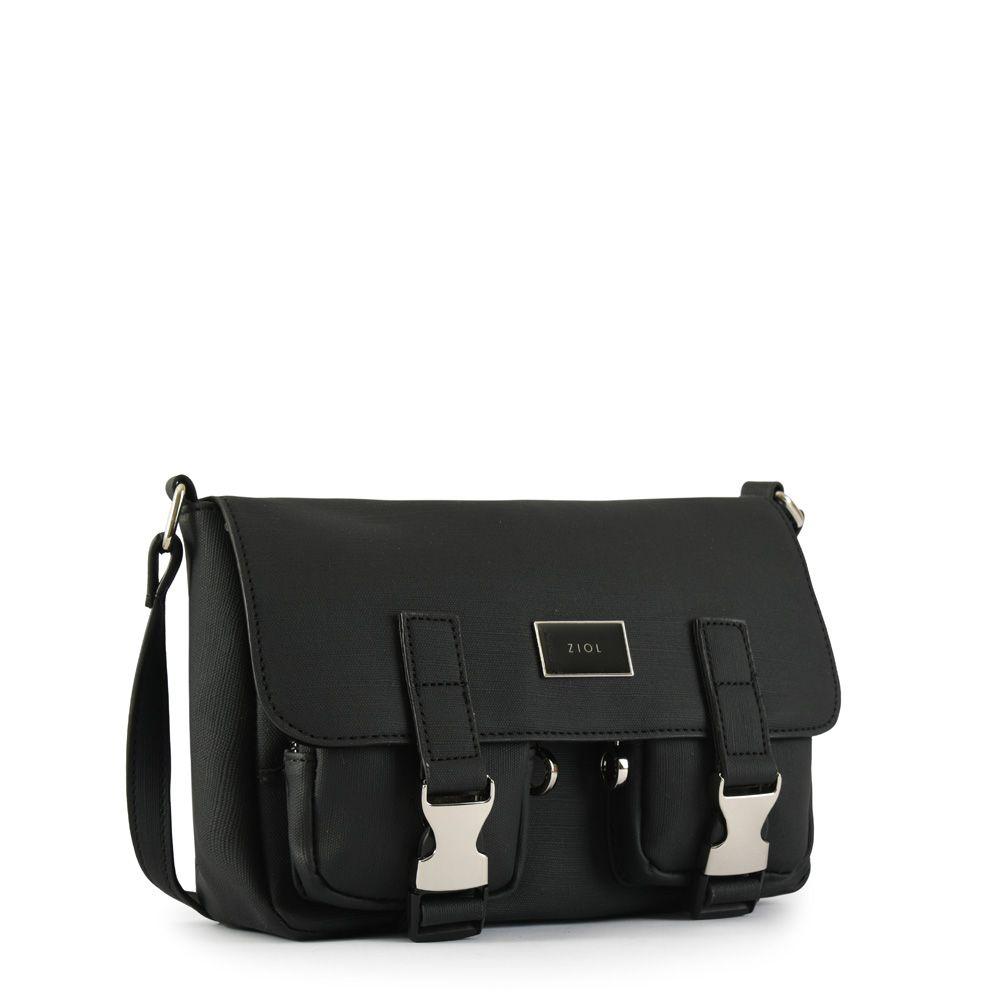 Cartera bandolera con tapa pequeña dina negro-1