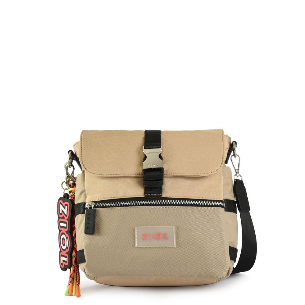 Cartera bandolera con tapa mediana tavira beige-0