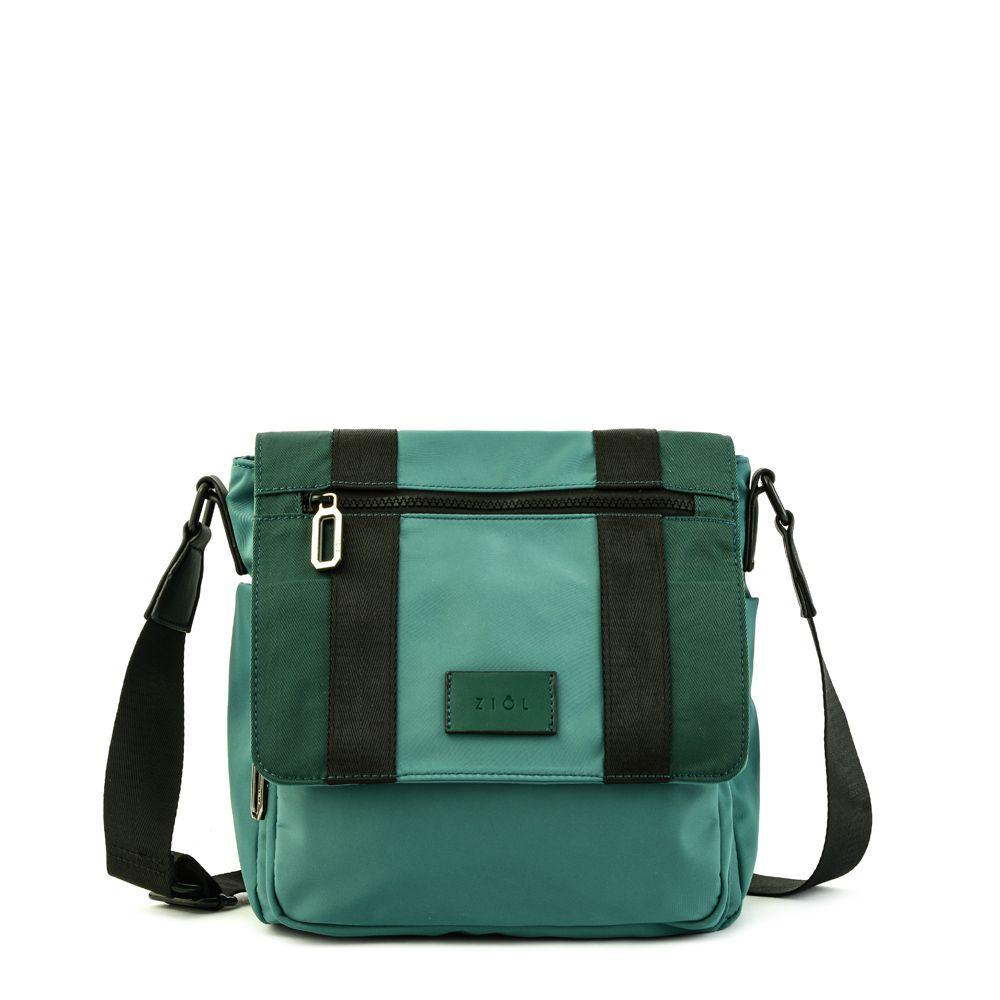 Cartera bandolera con tapa mediana cancun petroleo claro-0