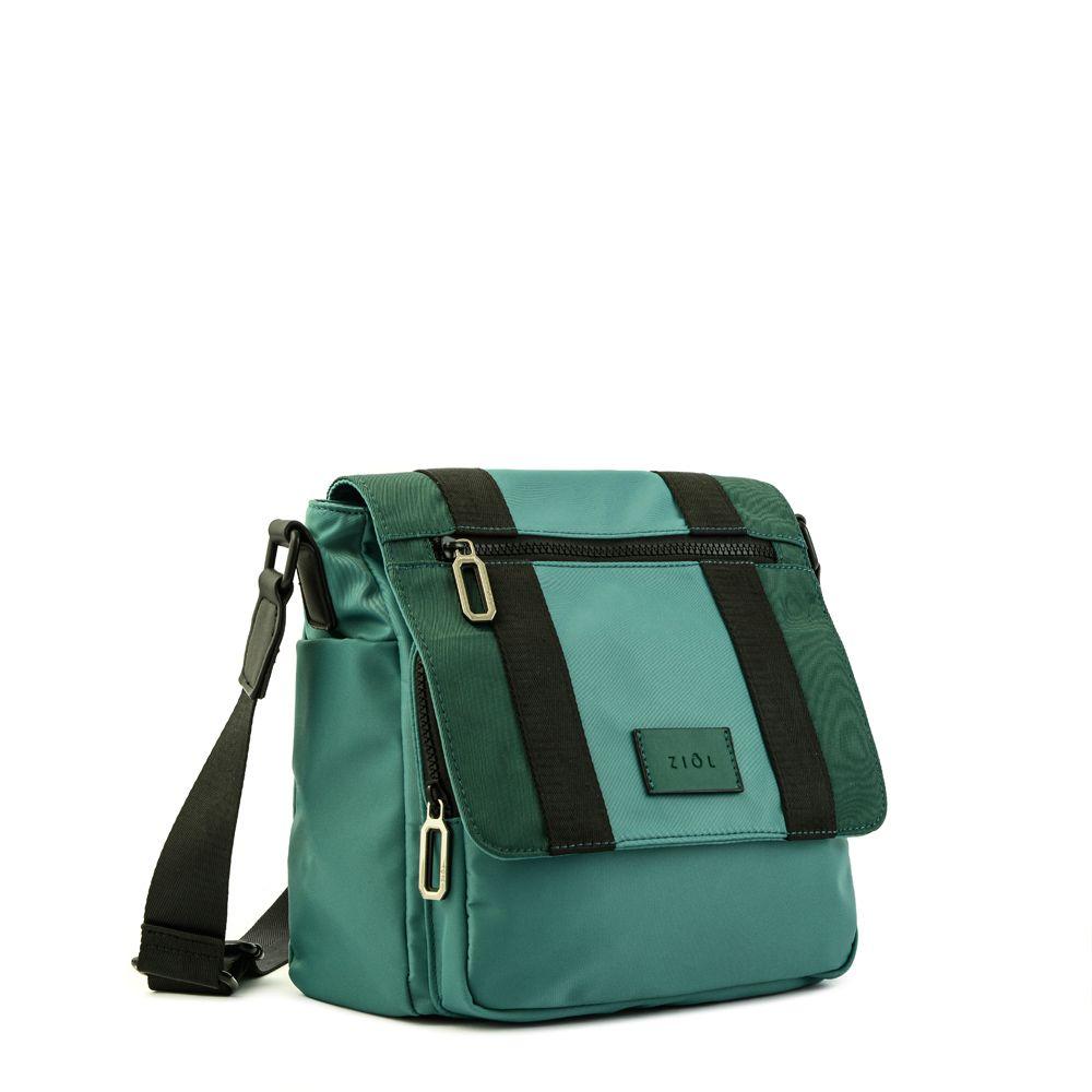 Cartera bandolera con tapa mediana cancun petroleo claro-1