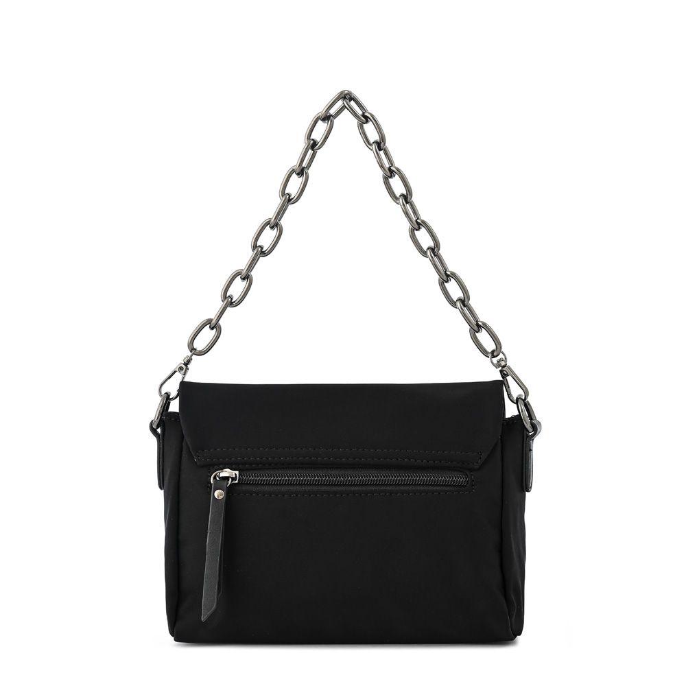 Cartera bandolera con tapa pequeña nydia negro especial-2