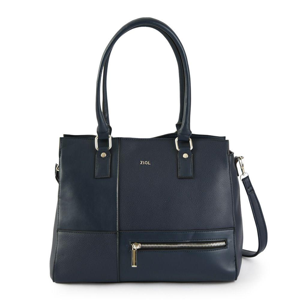 Cartera dos asas tres divisiones grande lupe azul oscuro-0