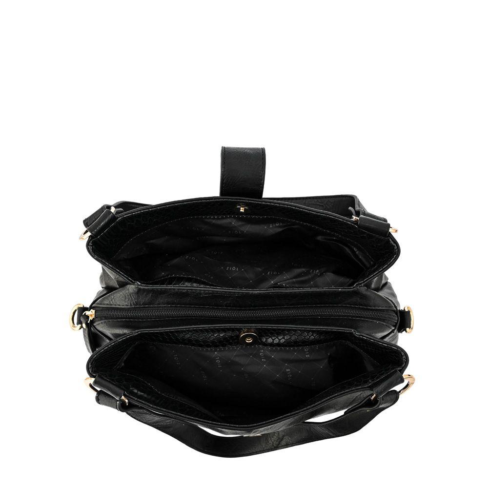 Cartera dos asas tres divisiones mediana alida negro-3