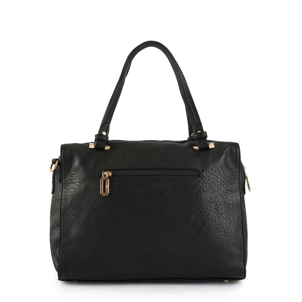 Cartera dos asas baul grande cuadrille negro-2