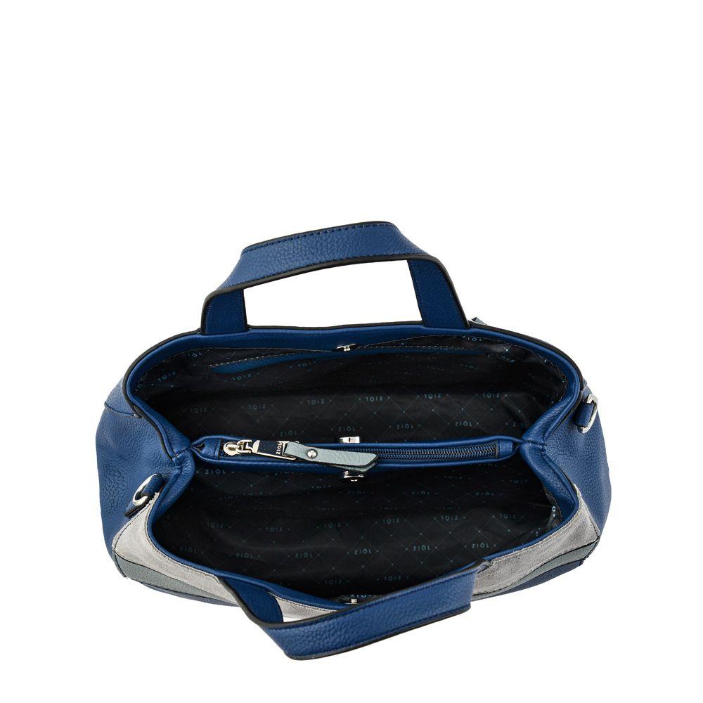 Cartera dos asas tres divisiones mediana lourd azul oscuro-3
