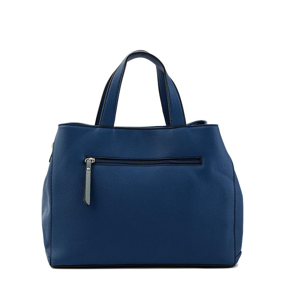 Cartera dos asas tres divisiones mediana lourd azul oscuro-2
