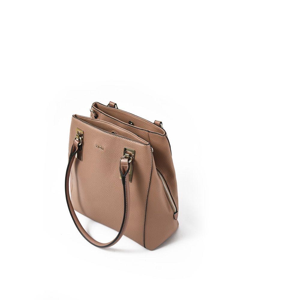 Rufinita Cartera Tipo Dos Asas Tres Divisiones Rosa Viejo-1