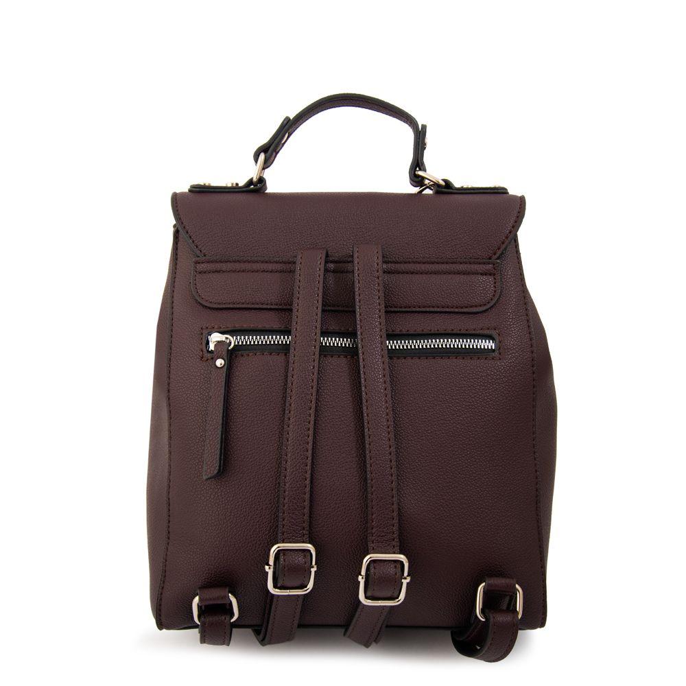 Mochila con tapa susana mediana café oscuro-2