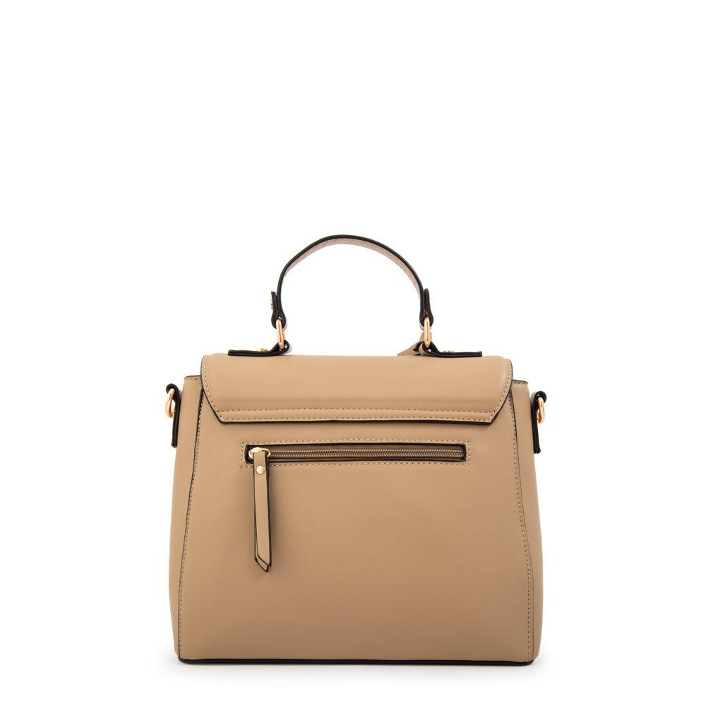 Cartera Bandolera con tapa carmina mediana beige oscuro-2