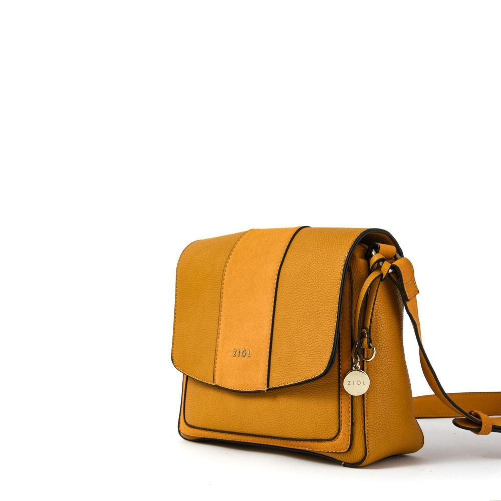 Venancia Cartera Tipo Bandolera Con Tapa Amarillo Claro-1