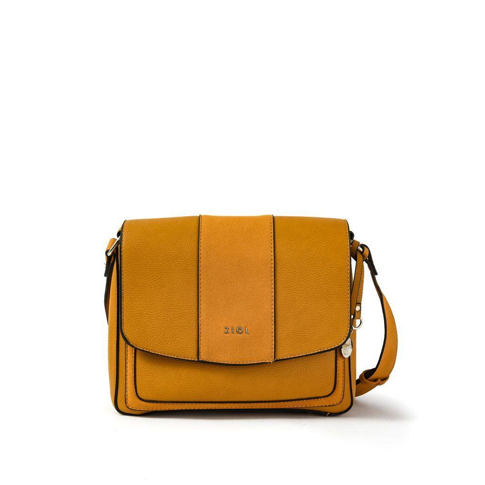 Venancia Cartera Tipo Bandolera Con Tapa Amarillo Claro-0