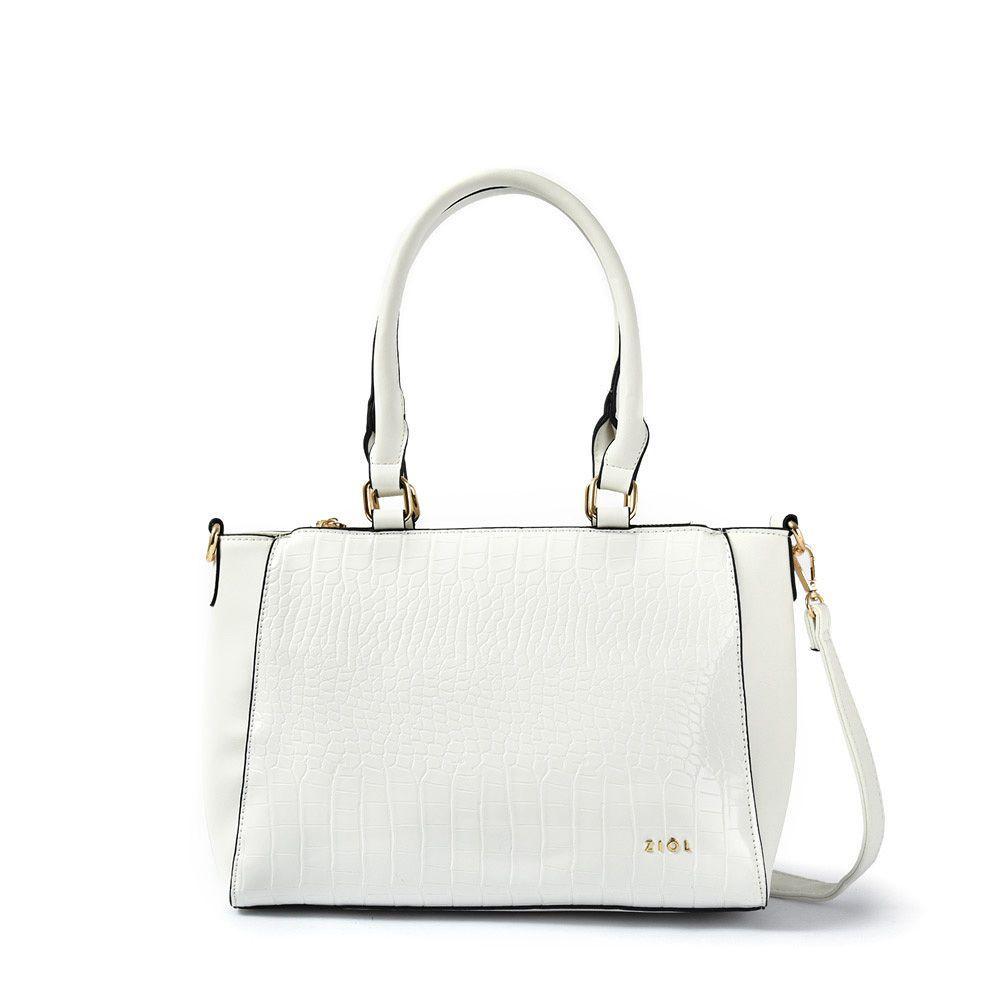 Pantaleona Cartera Tipo Dos Asas Tres Divisiones Blanco-0