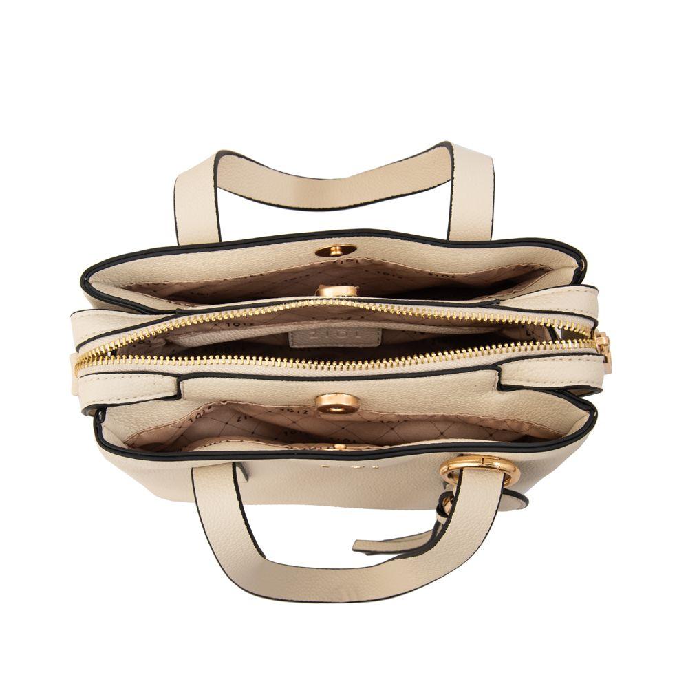 Cartera Dos Asas tres divisiones aurora mediana blanco crudo-3