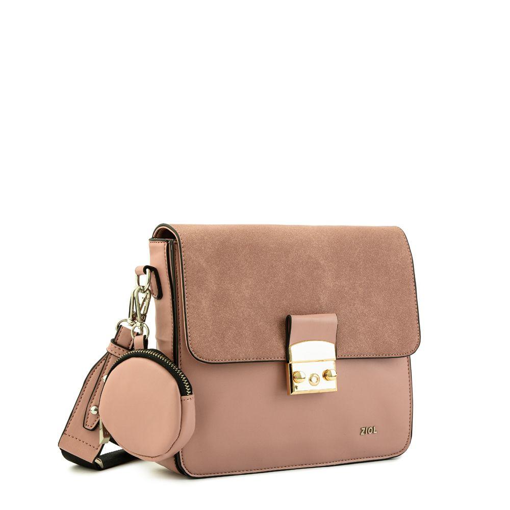 Bandolera Gerbera Con Tapa Mediana Rosa Viejo Ziol-1