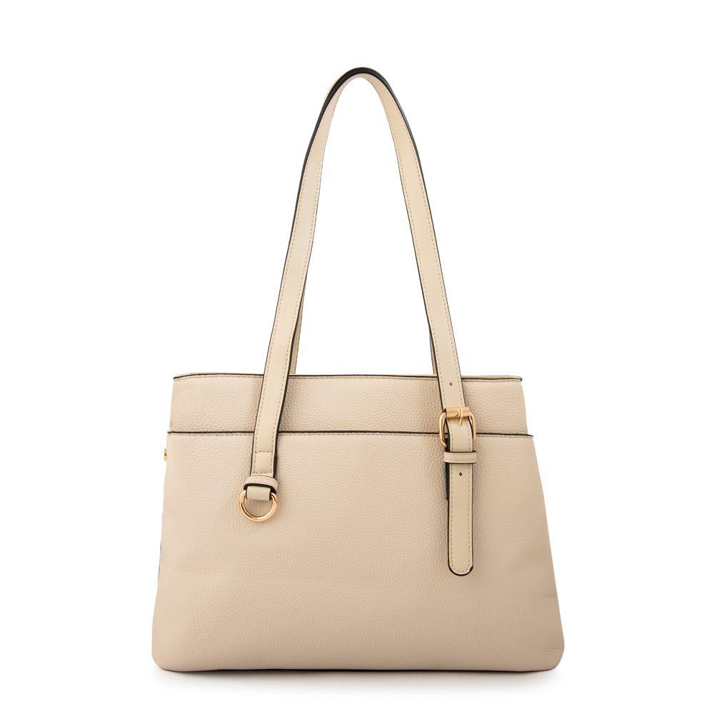 Cartera Dos Asas ludovica mediana blanco crudo-2