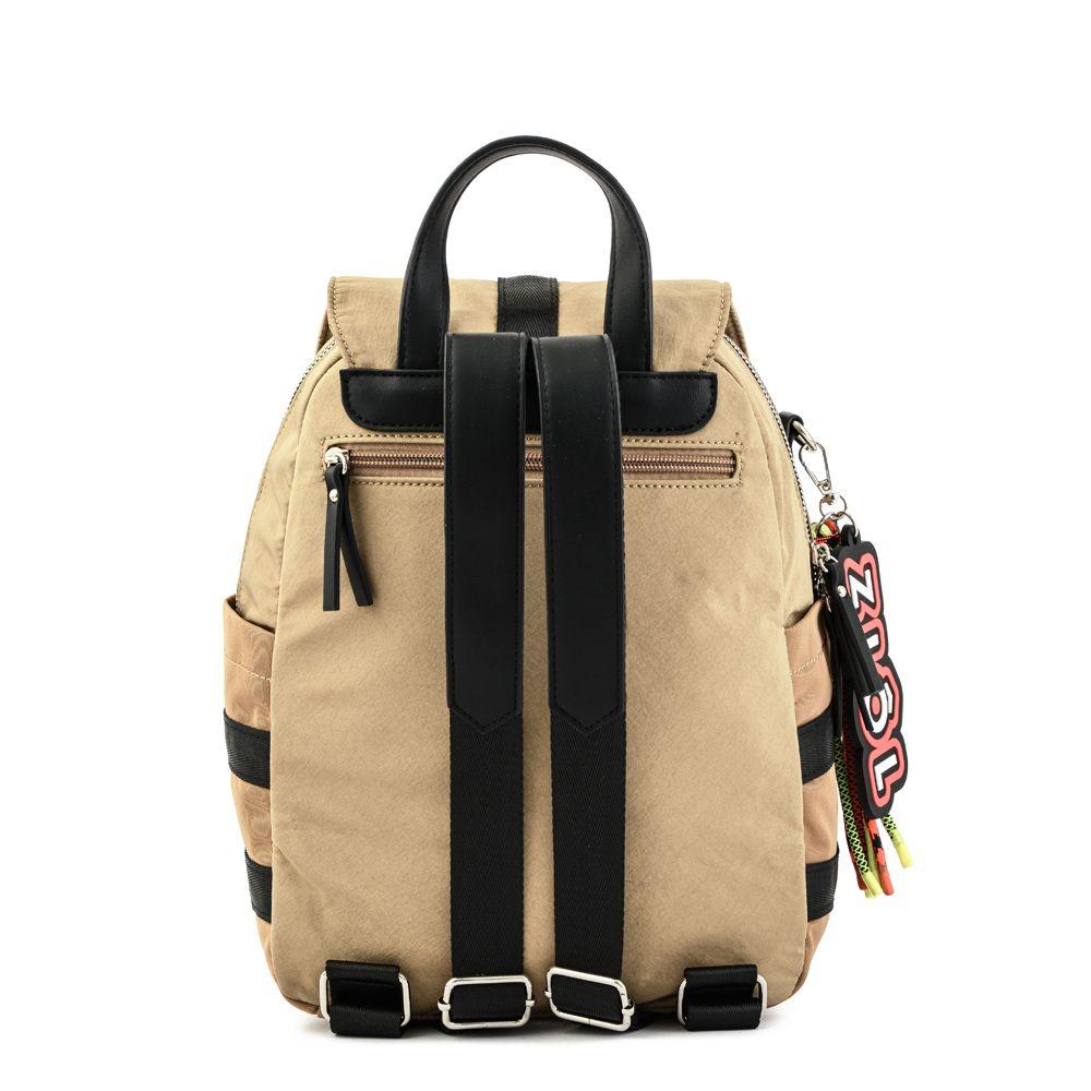 Mochila con tapa mediana tavira beige-2