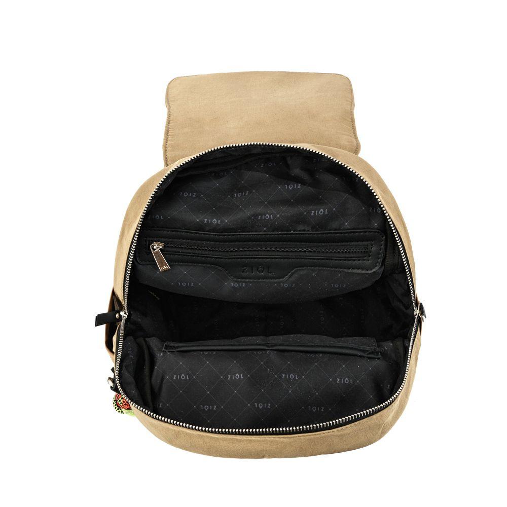 Mochila con tapa mediana tavira beige-3