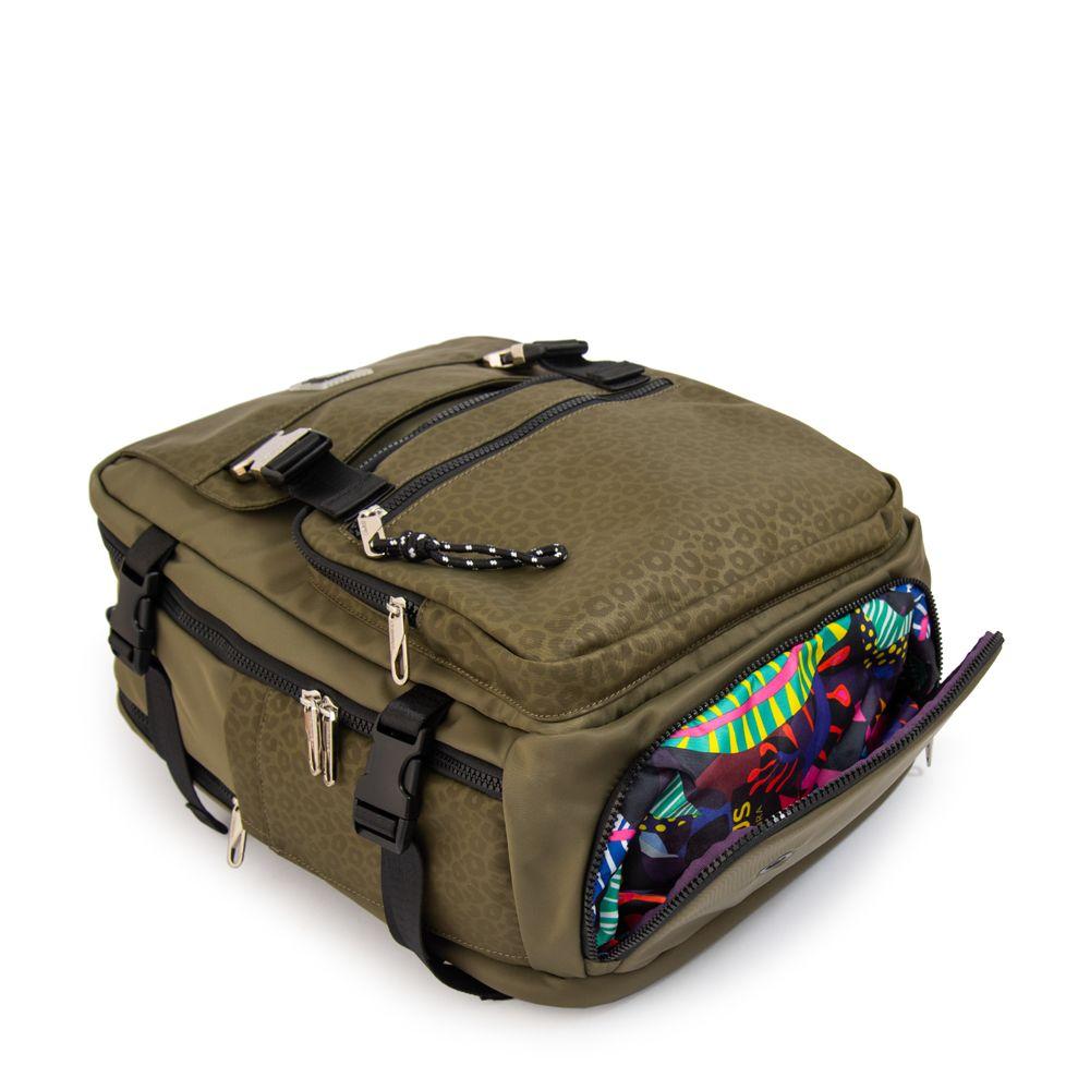 Mochila travel college verde oliva-3