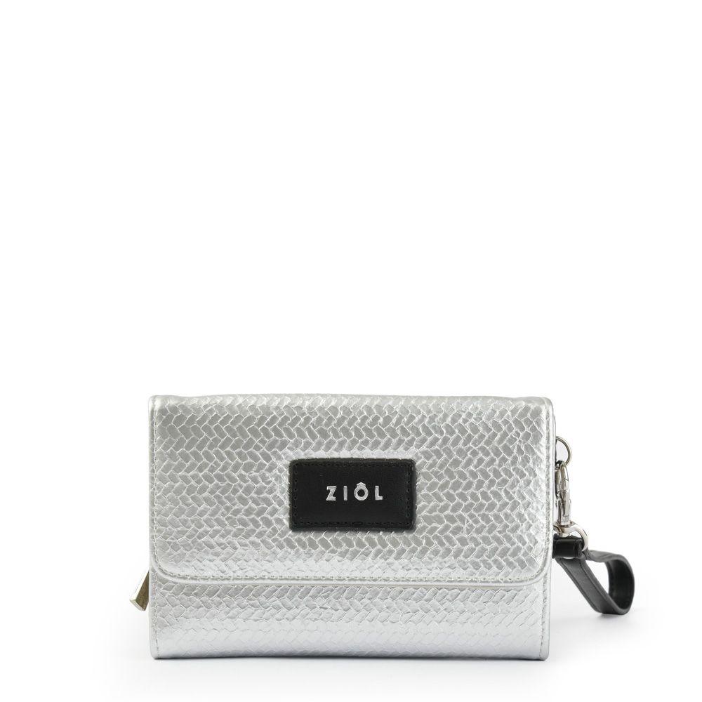 Billetera cierre exterior mediana printemps plateado-0