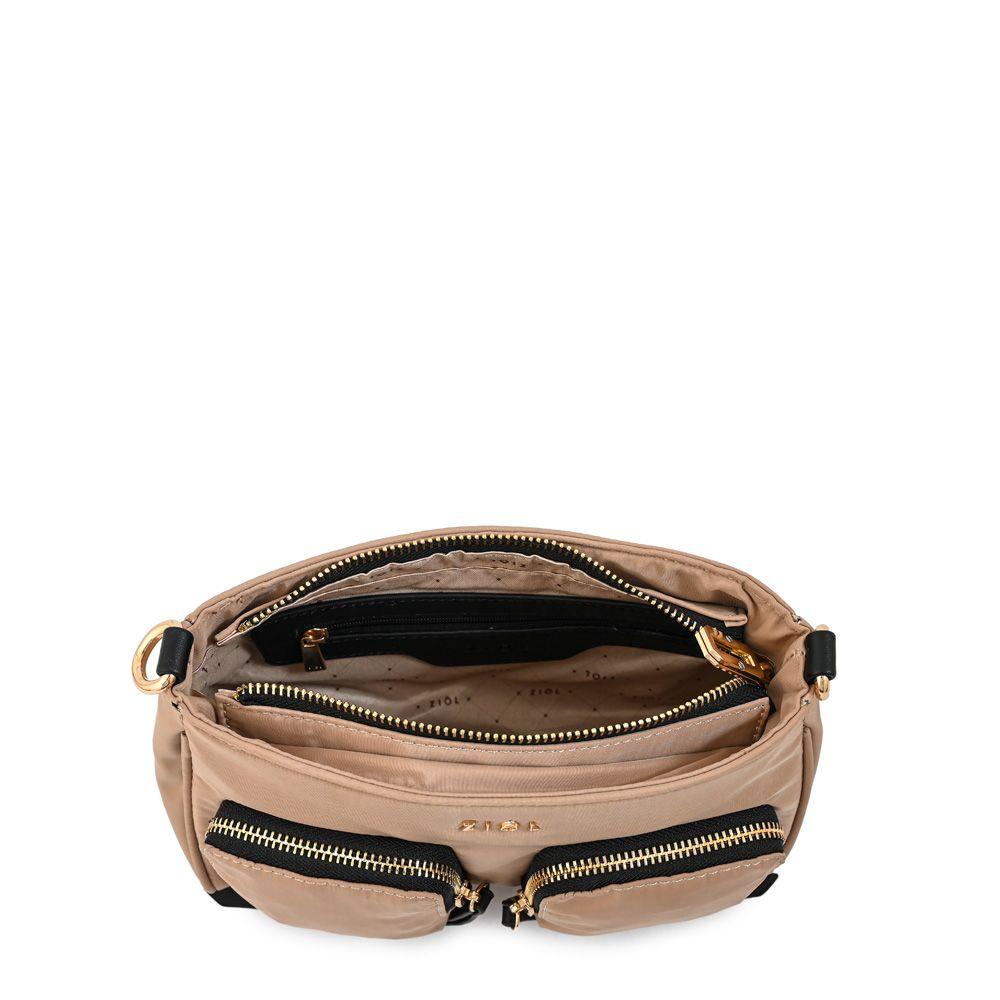 Cartera bandolera pequeña nellie beige oscuro-3