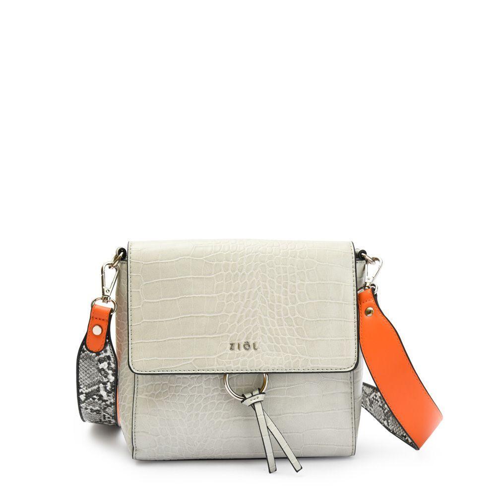 Serafina Cartera Bandolera Con Tapa Pequeña Gris-0