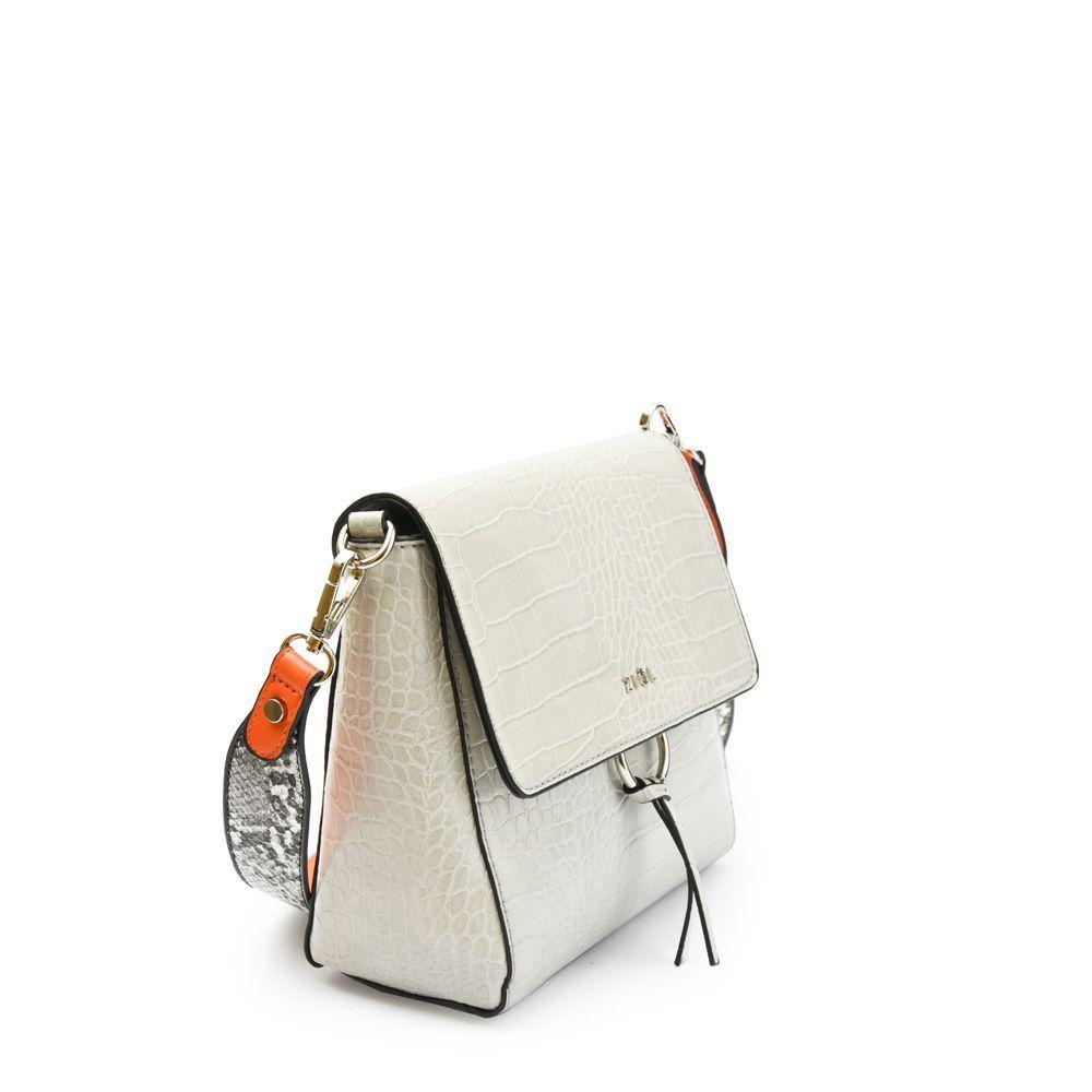 Serafina Cartera Bandolera Con Tapa Pequeña Gris-1