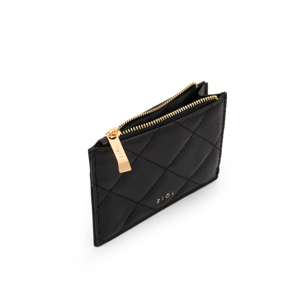 Tarjetero con cierre bouffi pequeña negro-2