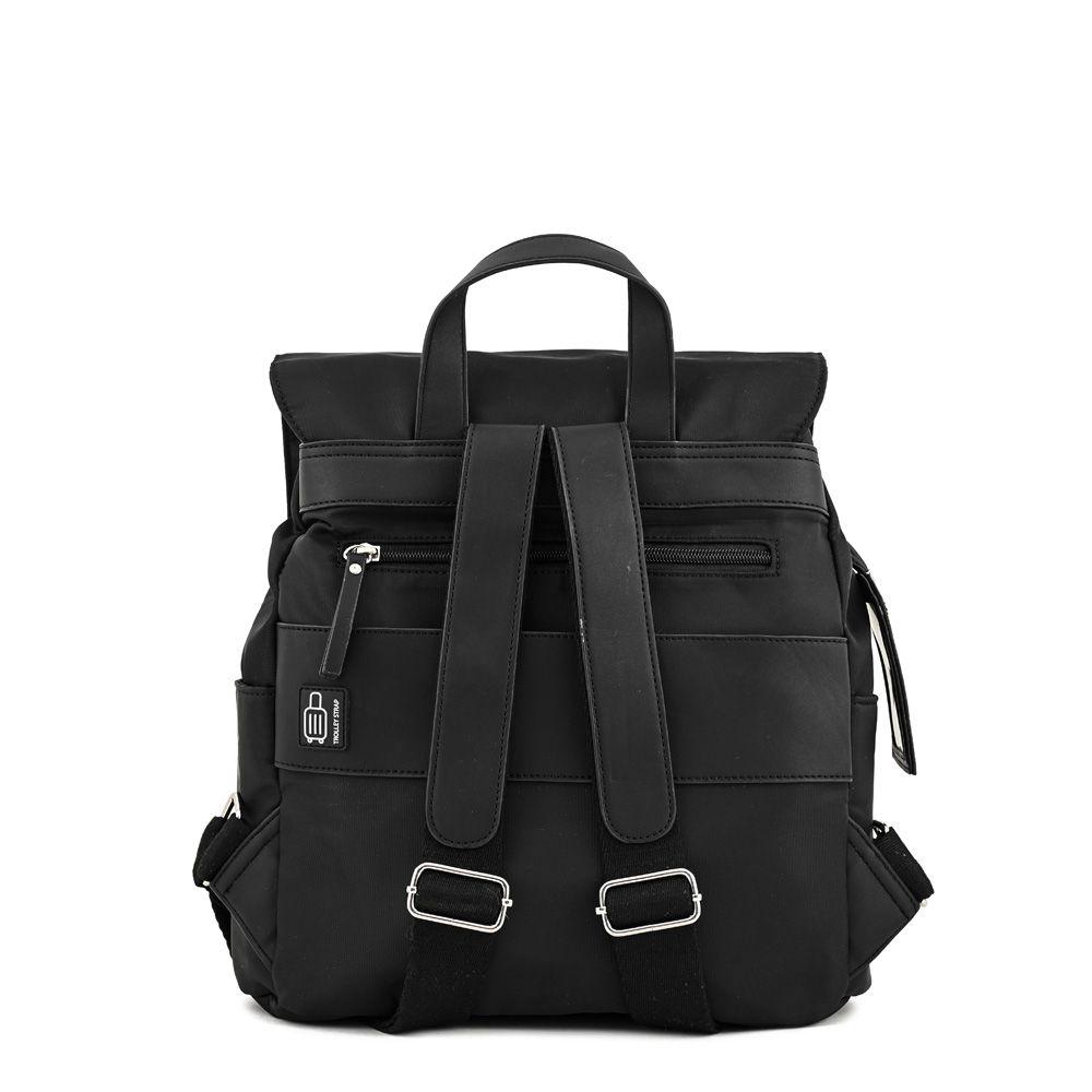 Mochila con tapa mediana odelia negro-2